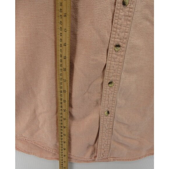 VINTAGE LL Bean Shirt Medium Tall Button Up Utility Textured 90s USA - Picture 4 of 10